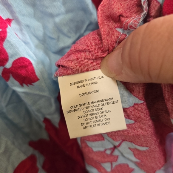 NWT Abel The Label Morning Star Hawaiian Floral Dress High Low Flutter Medium - Picture 8 of 9